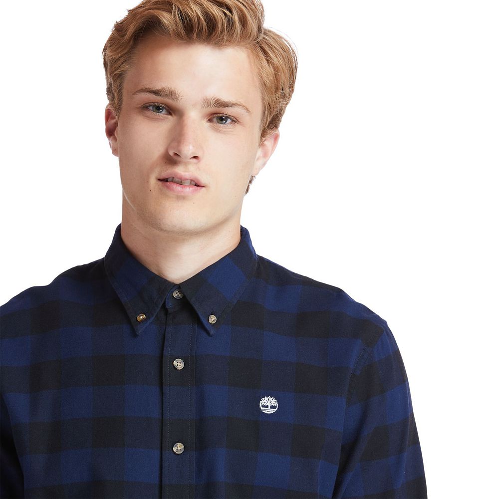 Camasi Timberland Barbati Bleumarin - Mascoma River Slim-Fit Long-Sleeve Check - Romania - GLFEQM732